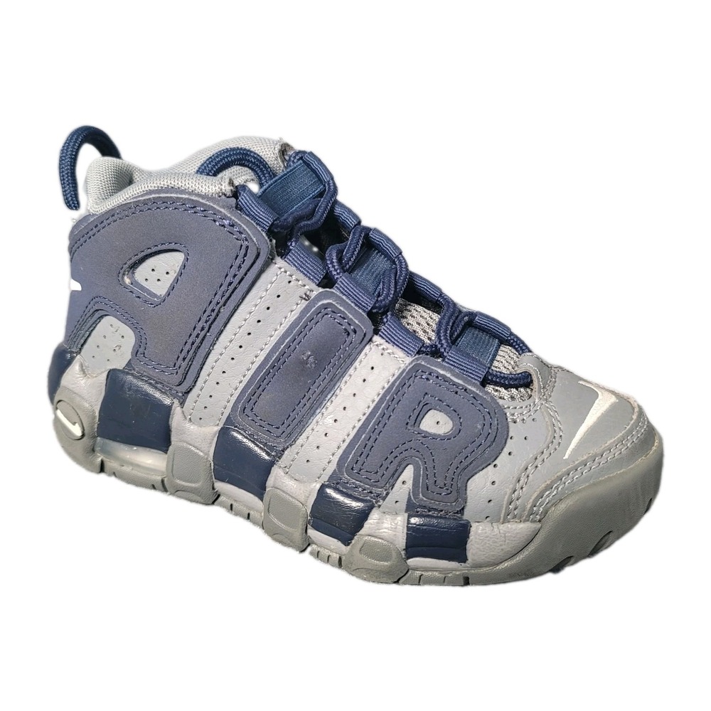 Nike Air More Uptempo Shoes Kids 12C Cool Gray Blue Sneakers High Top DM3318-009